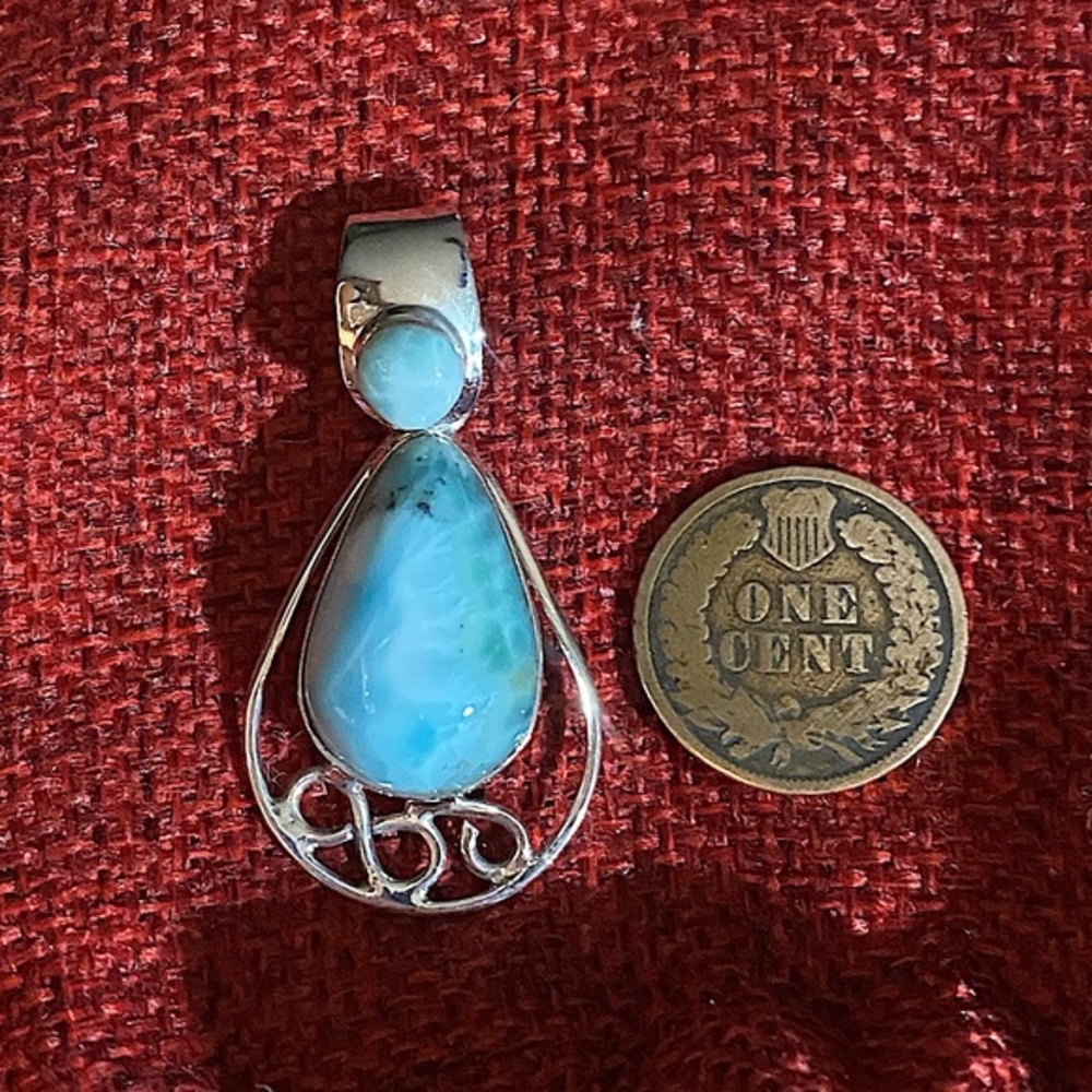 Sterling & Larimar Pendant